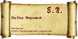 Belba Nepomuk névjegykártya